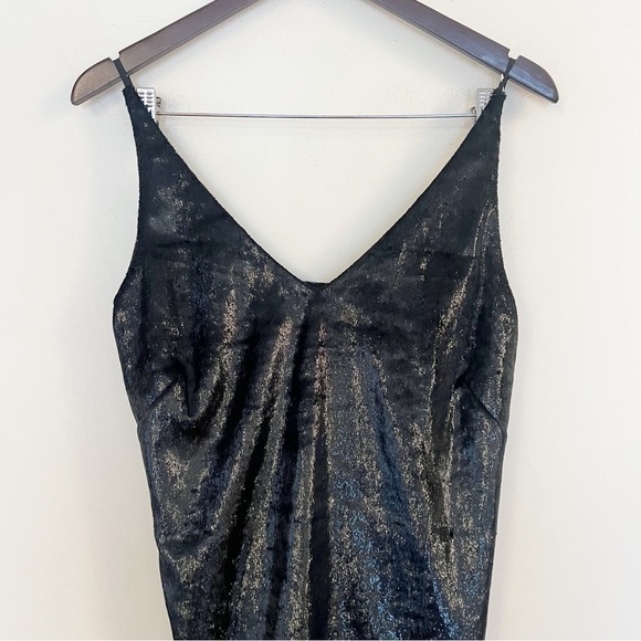 J Brand Brielle Velvet Mini Slip Dress Black Strappy LBD NEW Size Small $298 - Picture 3 of 10